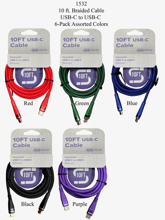 2pack - 10ft USBC to USBC Cable