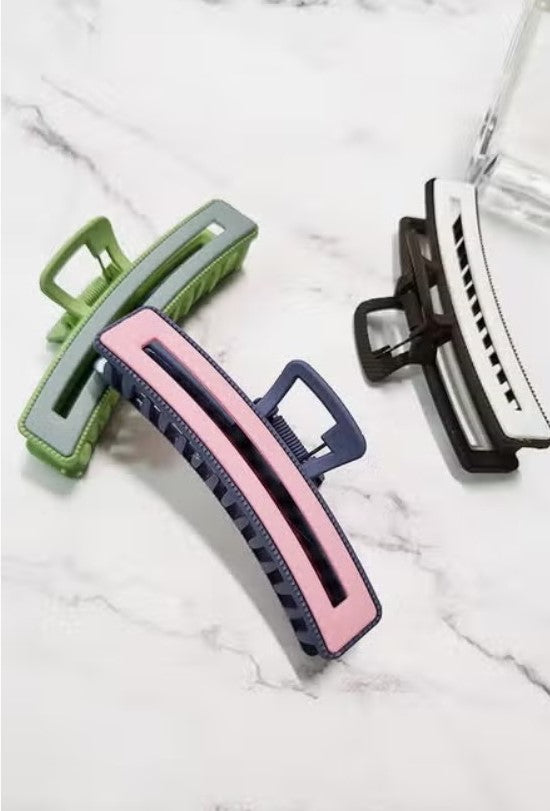 Two Tone Matte Hair Claw Clip