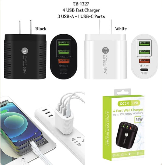4 Port Wall Charger